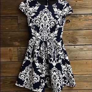Navy Blue Paisley Dress